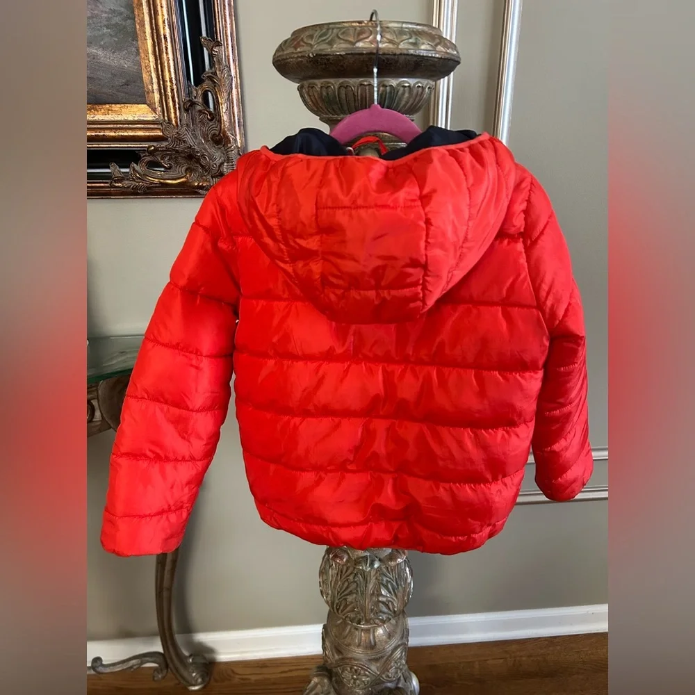 Sinsay Red Hooded Puffer Jacket Lightweight Winter Coat Girls 7-8 128 CM